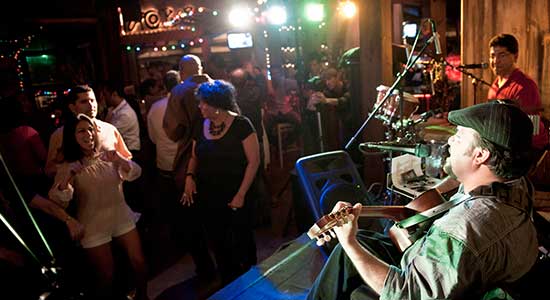 Looking at the crowd during free salsa lesson night event